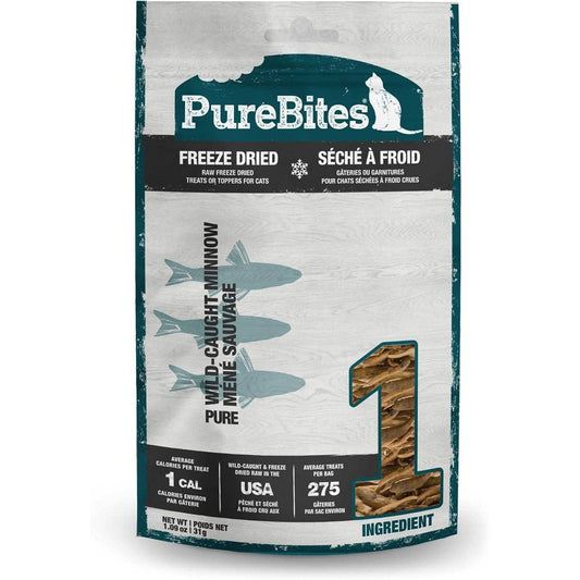 PureBites Freeze-Dried Minnow Cat Treats — Single Ingredient, 1.09 oz