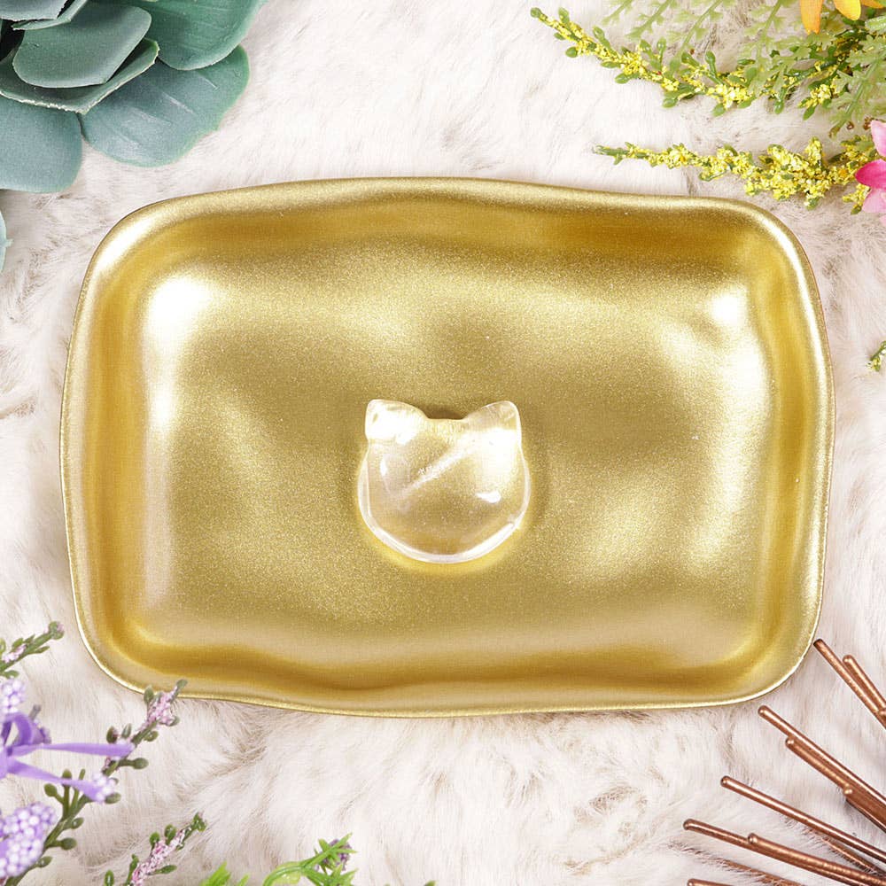 Clear Quartz Kitty Face, Crystal Cat
