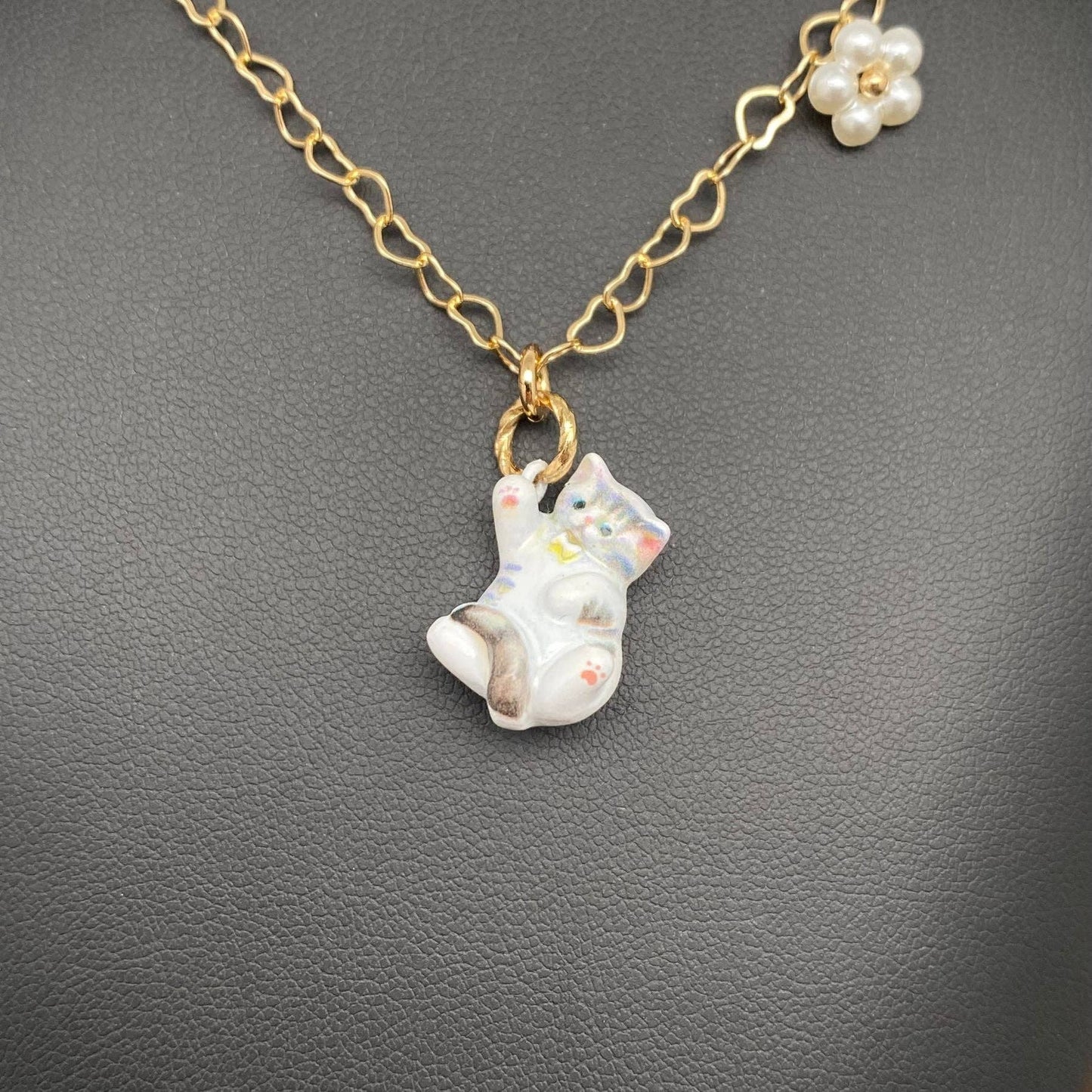 Multiple Styles Enamel Cat Charm Necklace - YK
