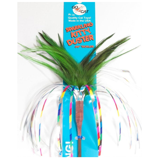Go Cat 36" Long Sparkling Kitty Duster Cat Wand Toy