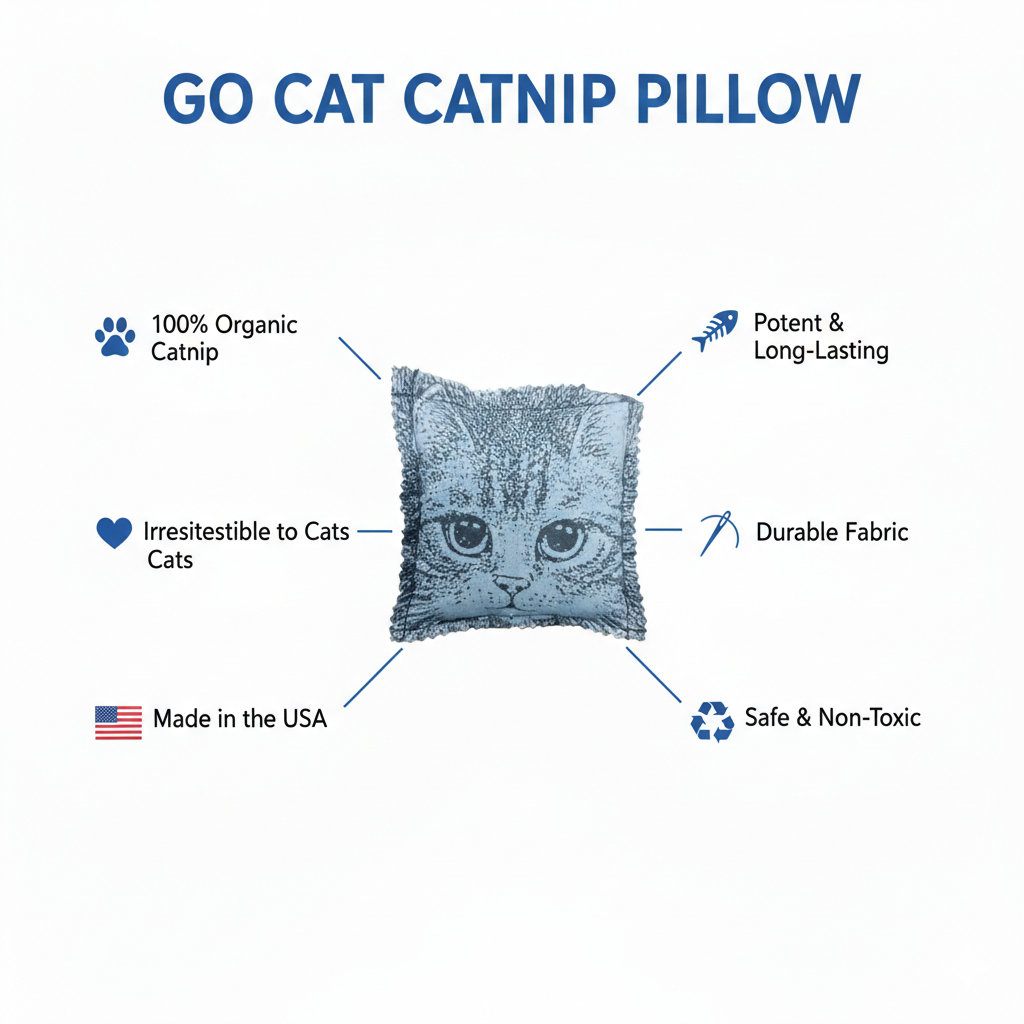 Go Cat Catnip Pillow Cat Toy — Premium USA Catnip