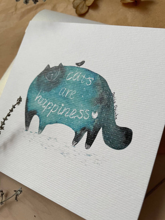 Cats Are Happiness — Dariia Dziuba Mini Card