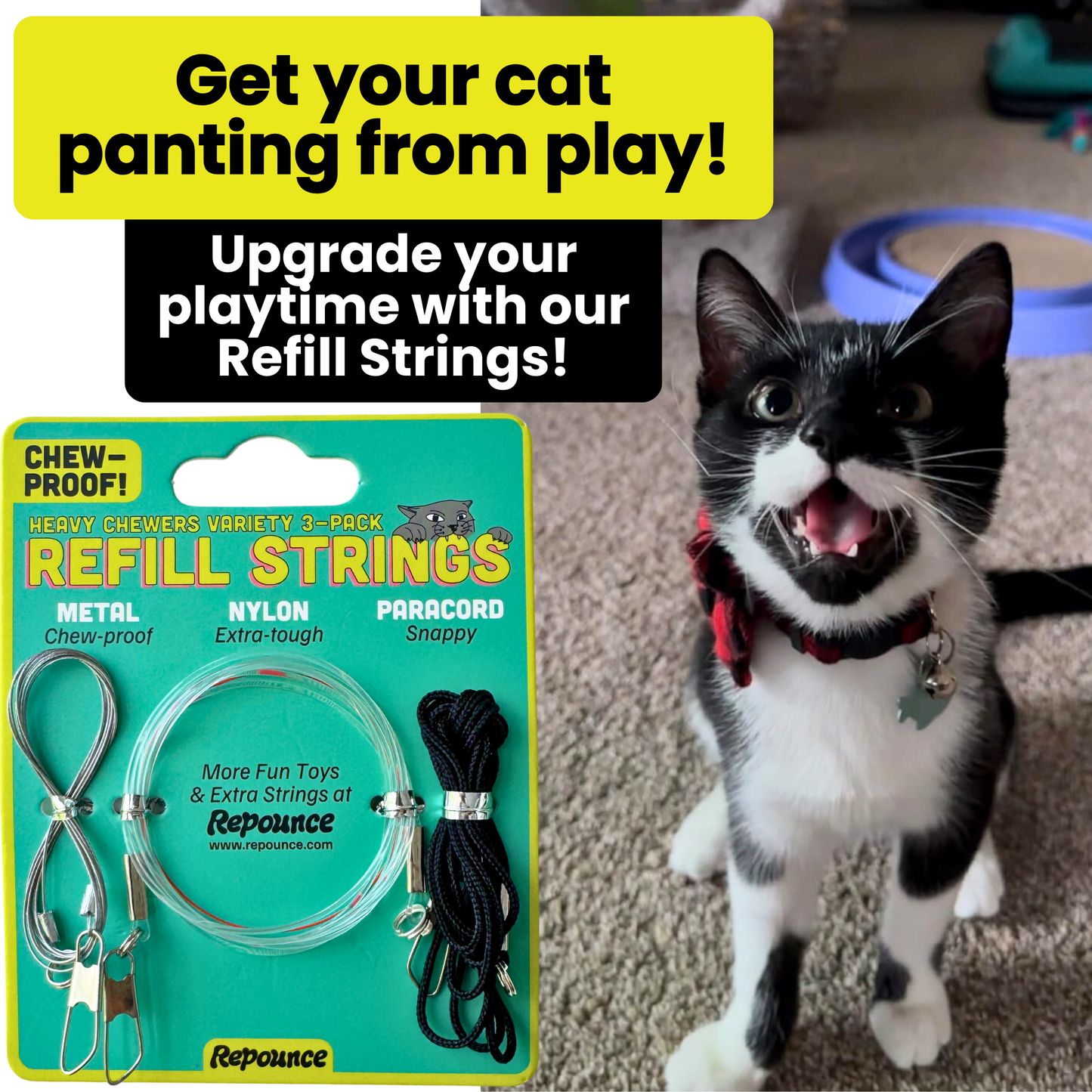 Repounce Heavy Chewers Pack – Replacement Strings for Forever Stick