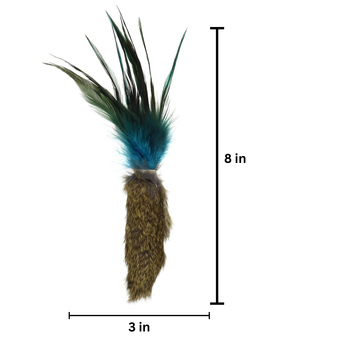 Go Cat Da Fur Thing — Rabbit Fur & Feather Cat Wand Toy