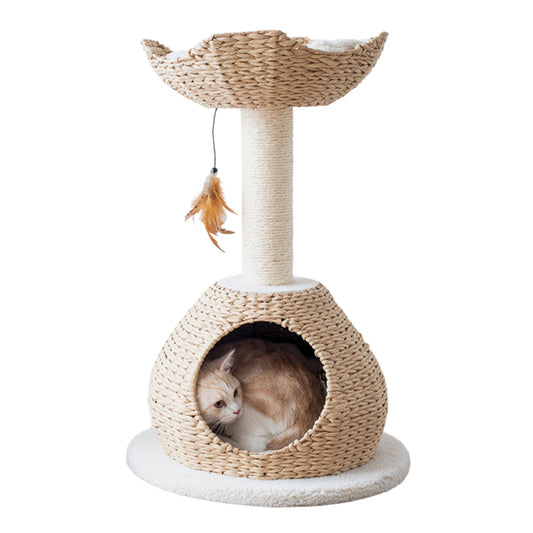 PetPals Walk Up Cat Tree With Handwoven Basket & Cloud Perch