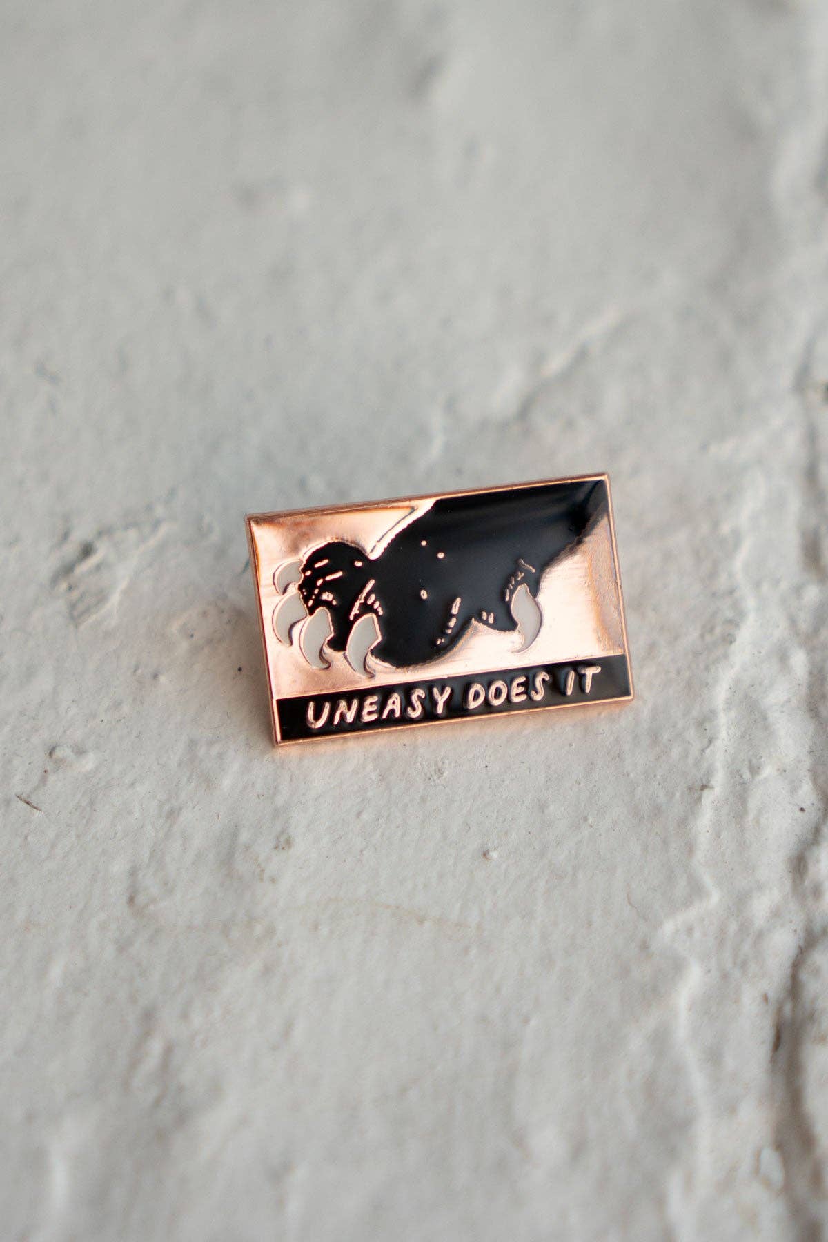 Uneasy Does It Pin | Black Cat Claws Lapel Pin