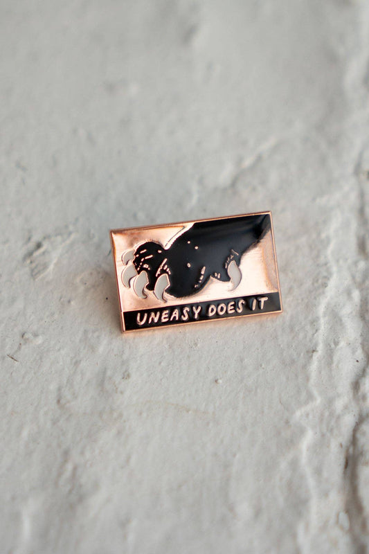 Uneasy Does It Pin | Black Cat Claws Lapel Pin