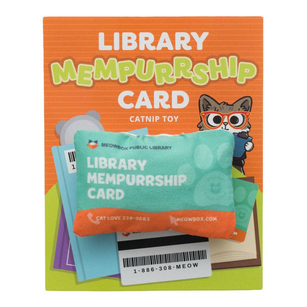 Library Mempurrship Card Catnip Toy