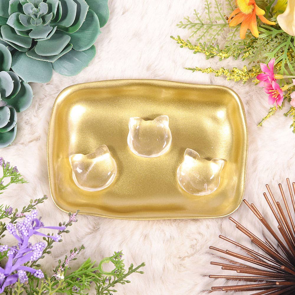 Clear Quartz Kitty Face, Crystal Cat