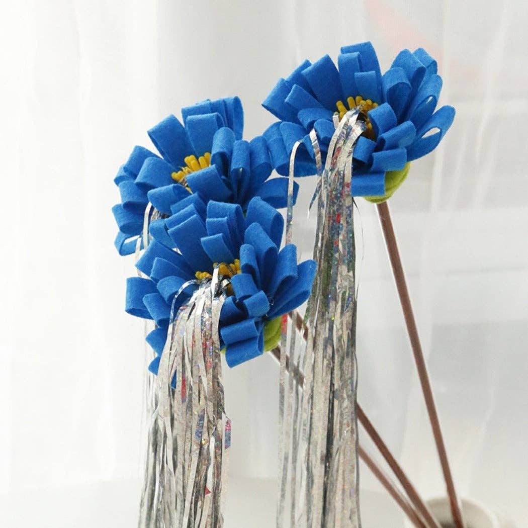 Moo - Floral Cat Teaser Wand with Ribbon & Leaf Streamers