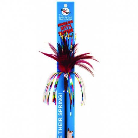 Go Cat 36" Long Sparkling Kitty Duster Cat Wand Toy