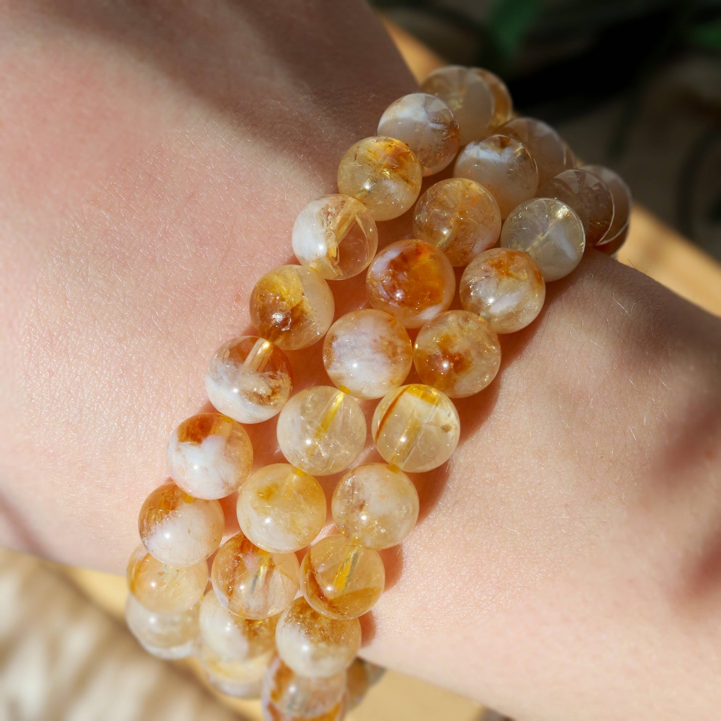 Citrine Round Beaded Bracelet