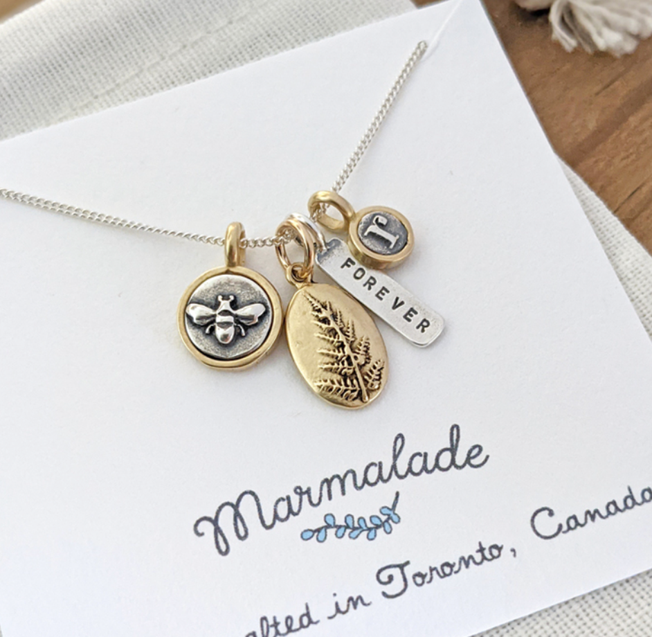 Hand Stamped Teeny Silver or Bronze Word Bars