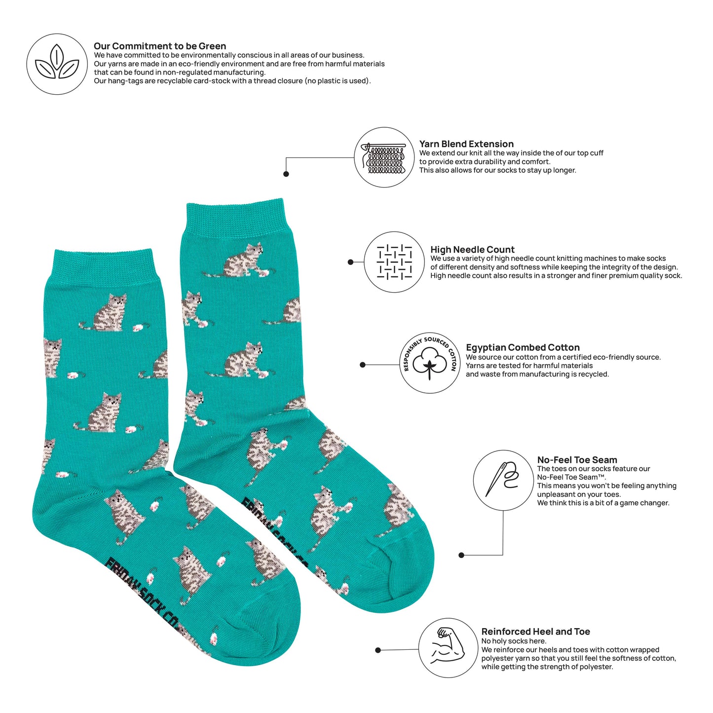 Women's Cat & Mouse Crew Socks - Funny Gift Idea
