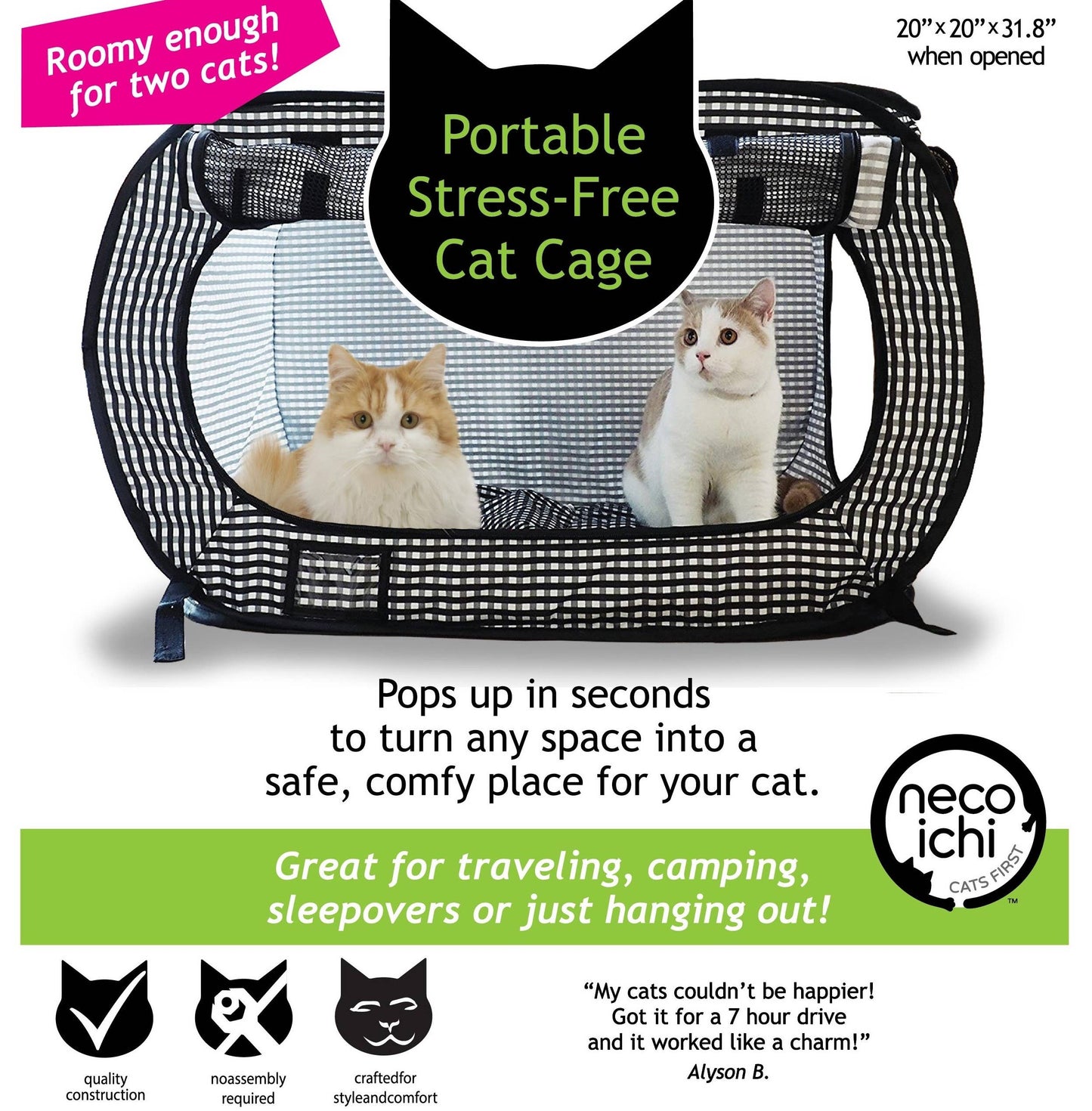 Necoichi Portable Stress-Free Cat Cage