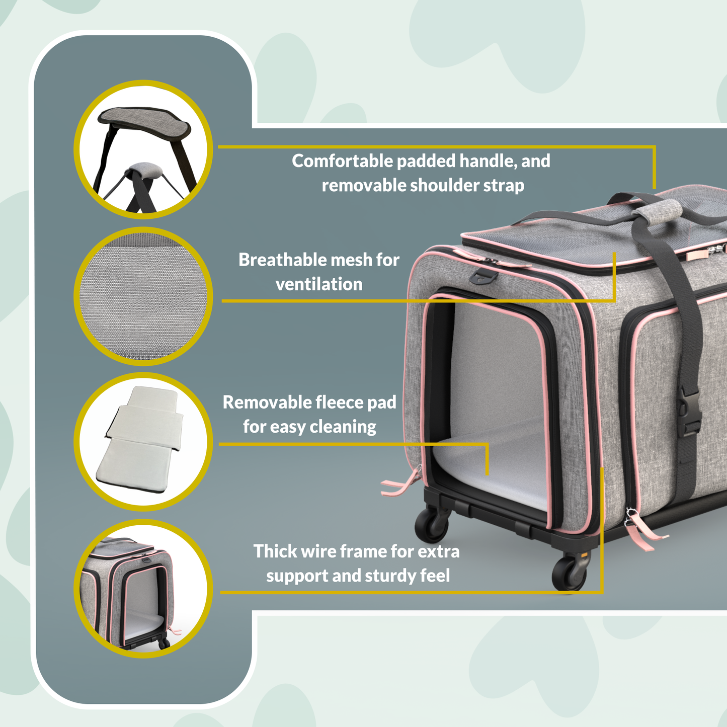 Katziela Rolling Rover Airline Compliant Expandable Wheeled Carrier