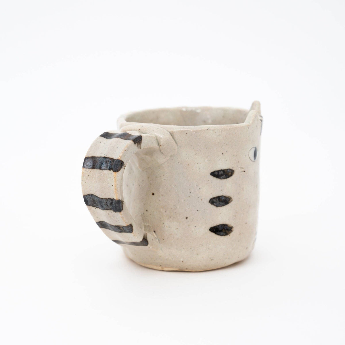 Handmade Cat Mug - Beige
