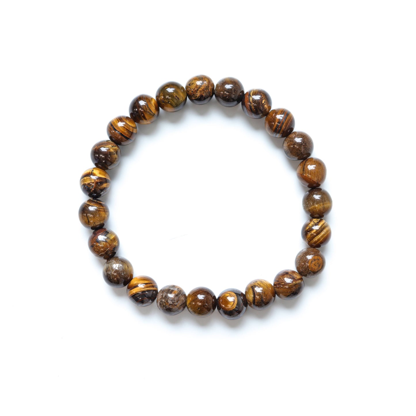 Golden Tiger's Eye Round Beaded Bracelet