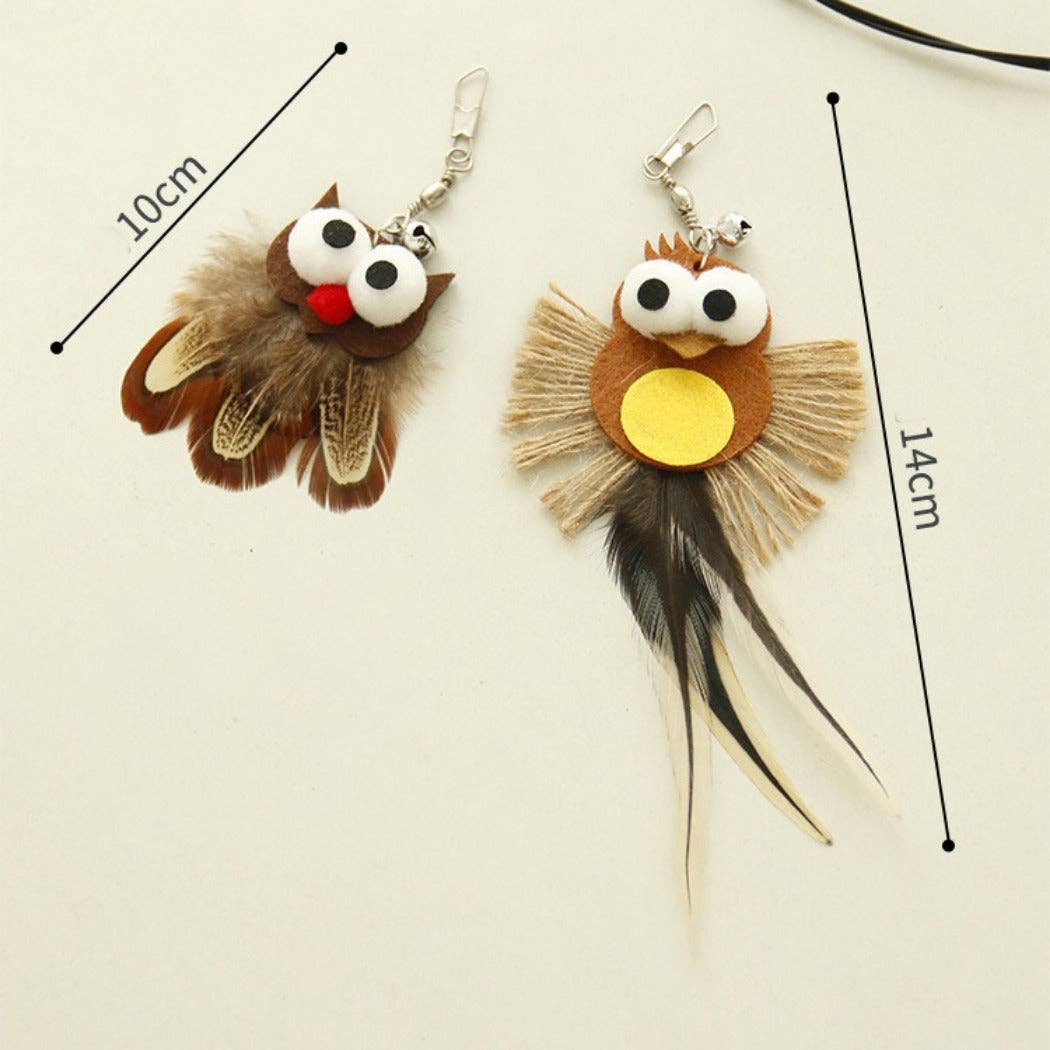 Moo – Owl & Bird Feather Wand Toy