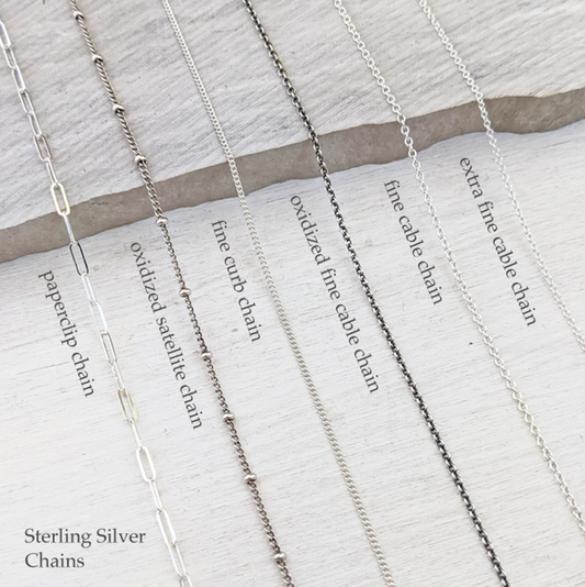 Sterling Silver Chains- Short Chains (16", 18", 20")
