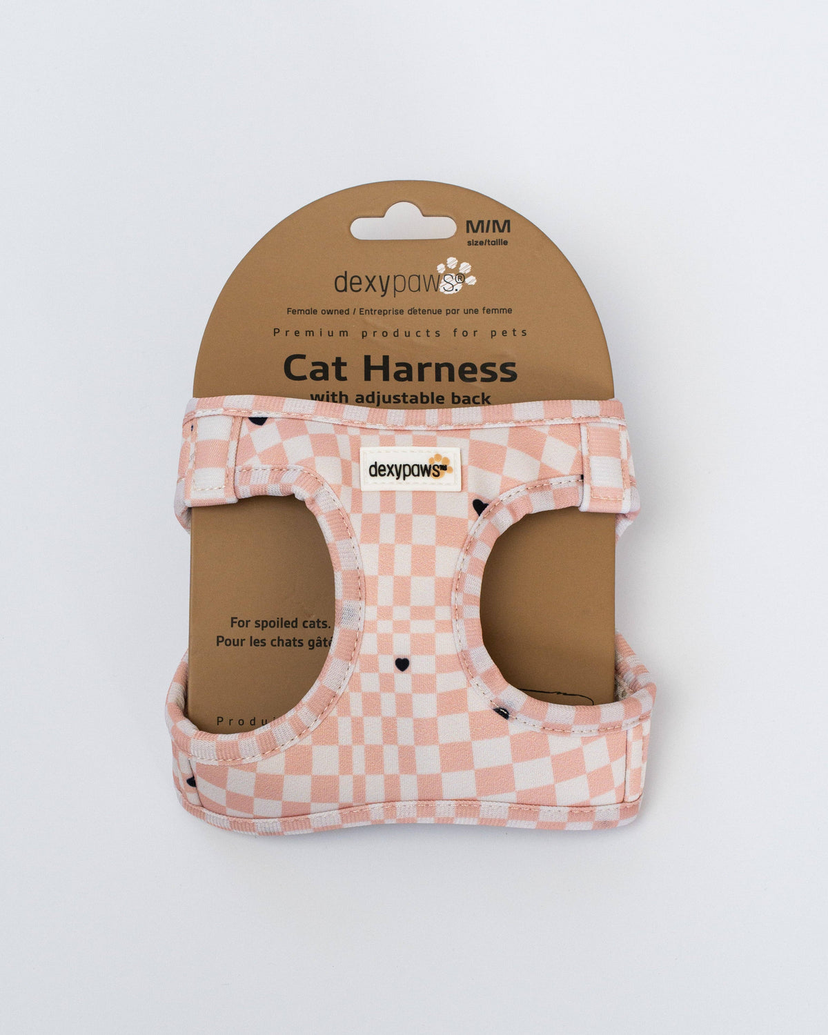 Cat Harness - Checkered Heart