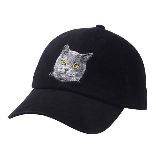 British Shorthair Cat Embroidered Baseball Cap | Cotton Hat for Cat Lovers | HatPhile