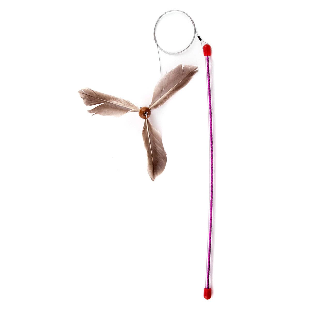 Go Cat Da Purr-Peller Spinning Feather Propeller Cat Wand Toy