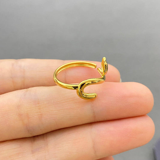 18K Gold-Plated Cat Ring