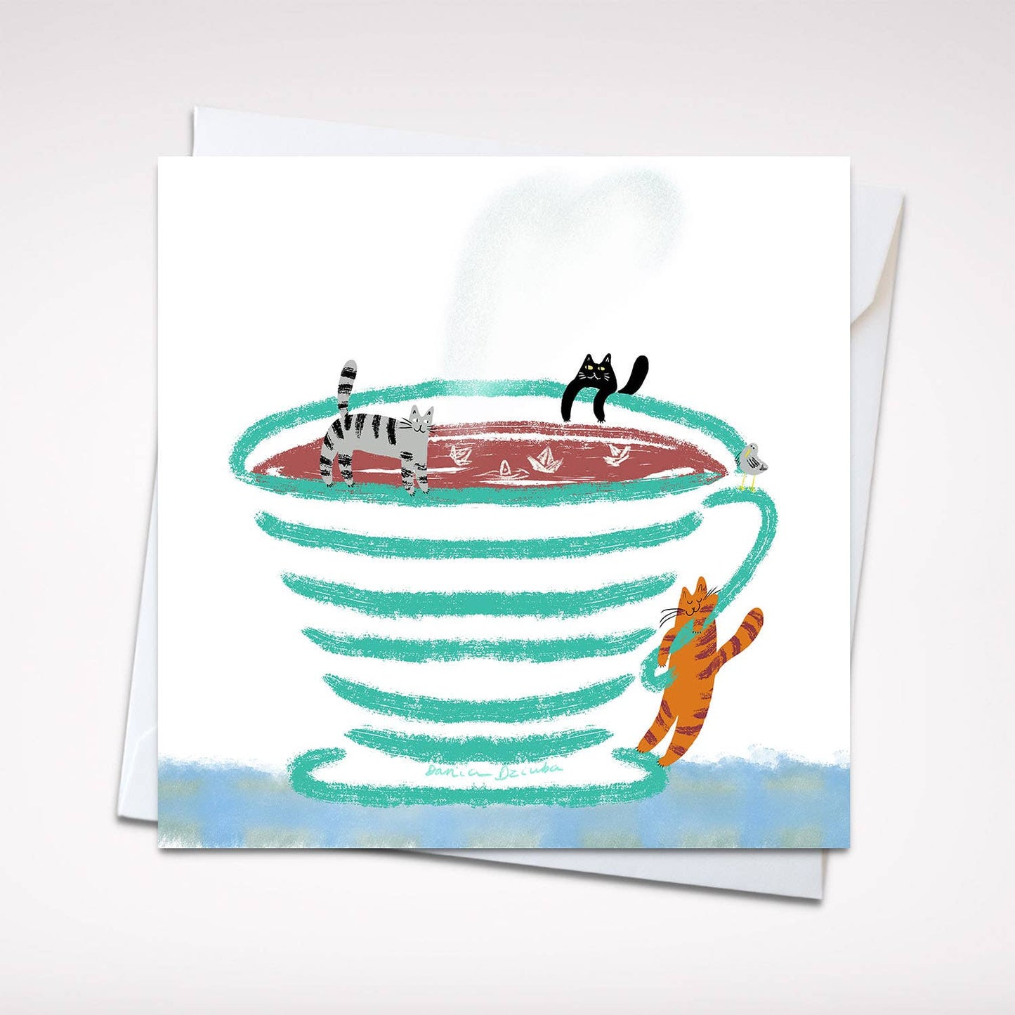 Whimsical Cats in Teacup — Dariia Dziuba
