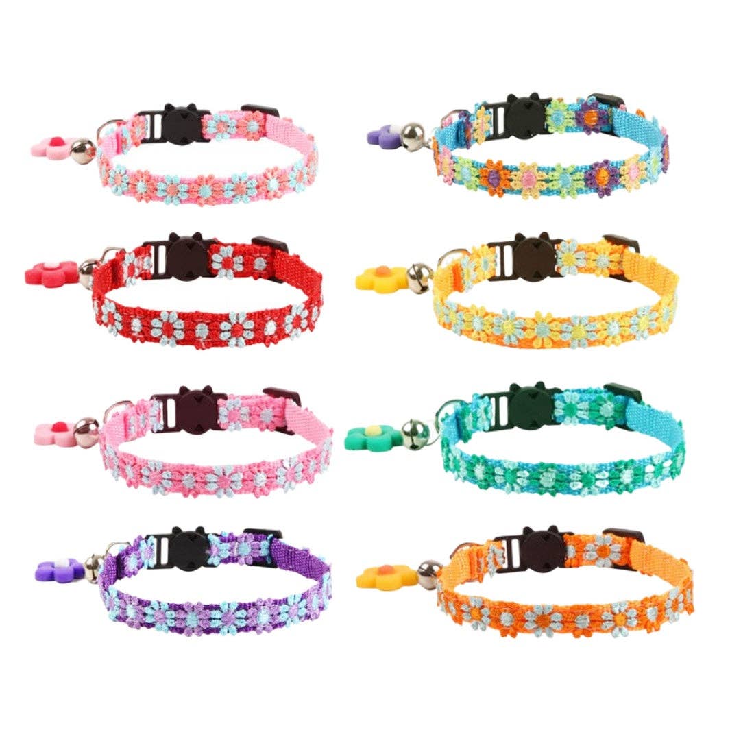 Mokka - Rainbow Daisy Pattern Cat Collar