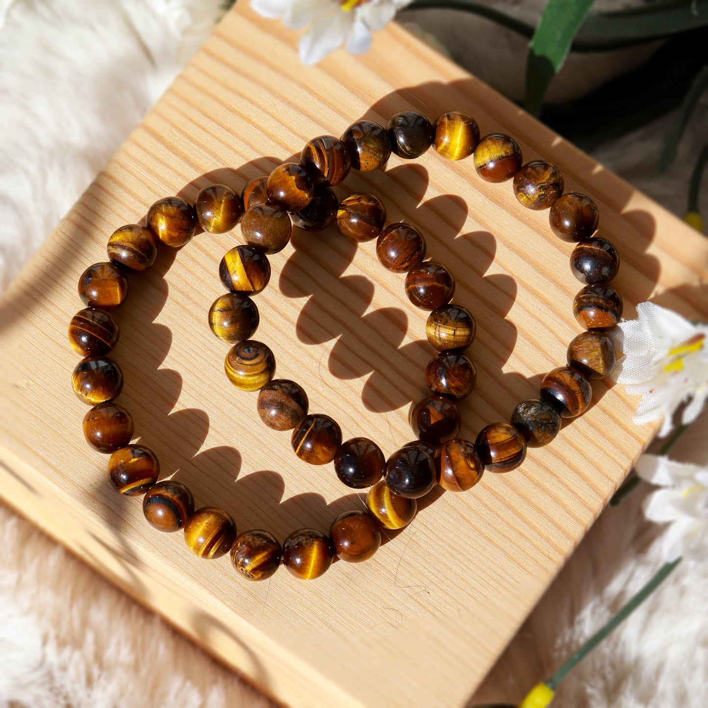 Golden Tiger's Eye Round Beaded Bracelet