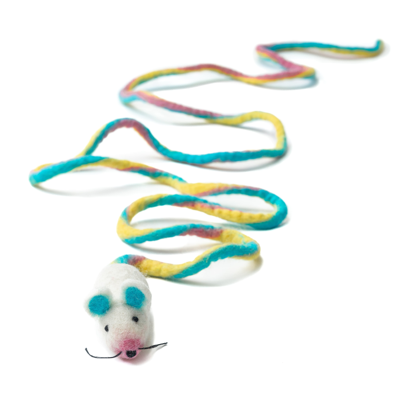 Wool Mouse Cat Toy with 6-Foot Tail