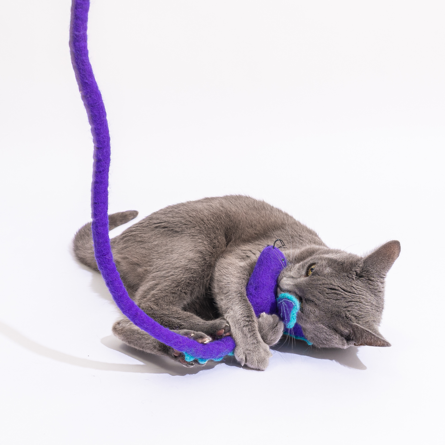 Wool Mouse Cat Toy with 6-Foot Tail