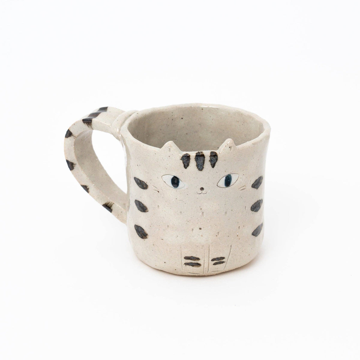 Handmade Cat Mug - Beige