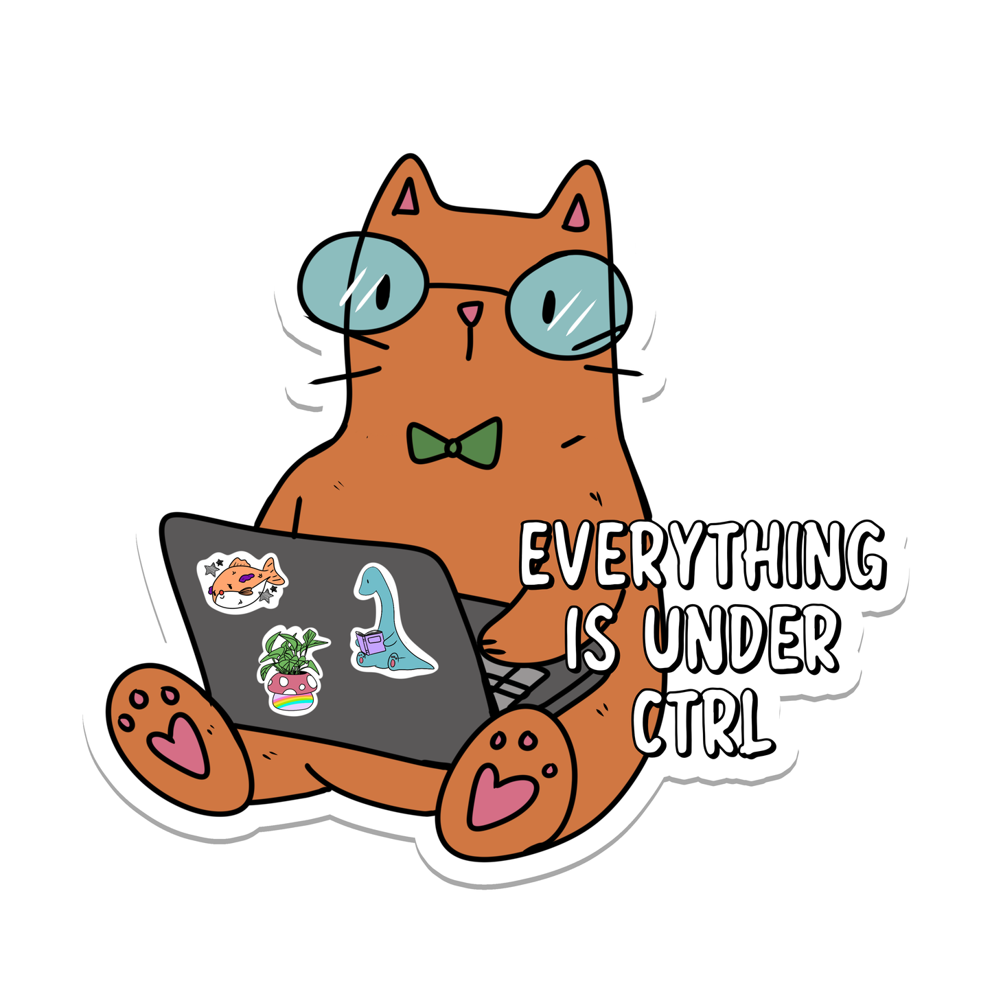 Everything is Under CTRL Cat | Waterproof Sticker | 2.5"