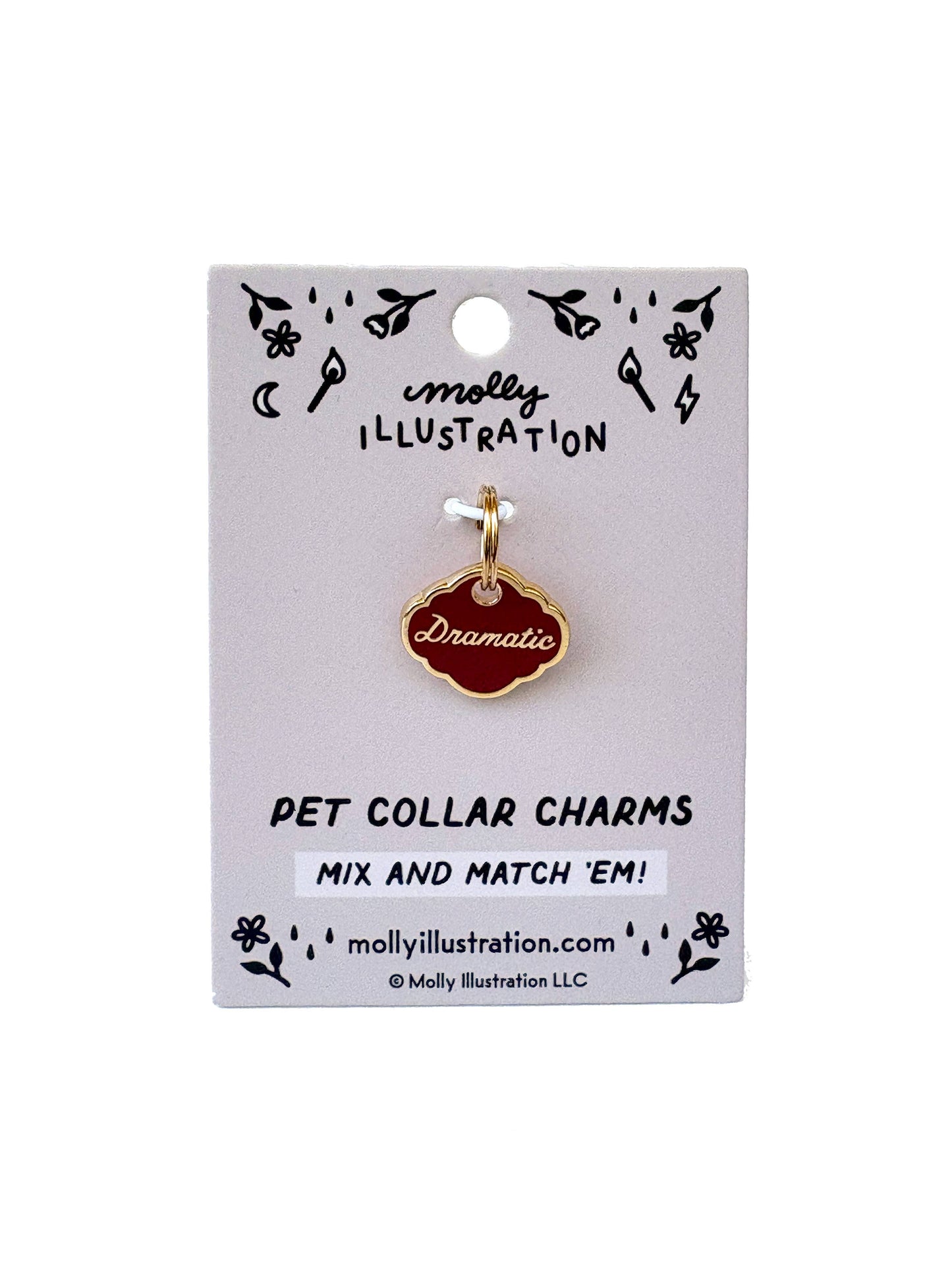 Dramatic Pet Collar Charm