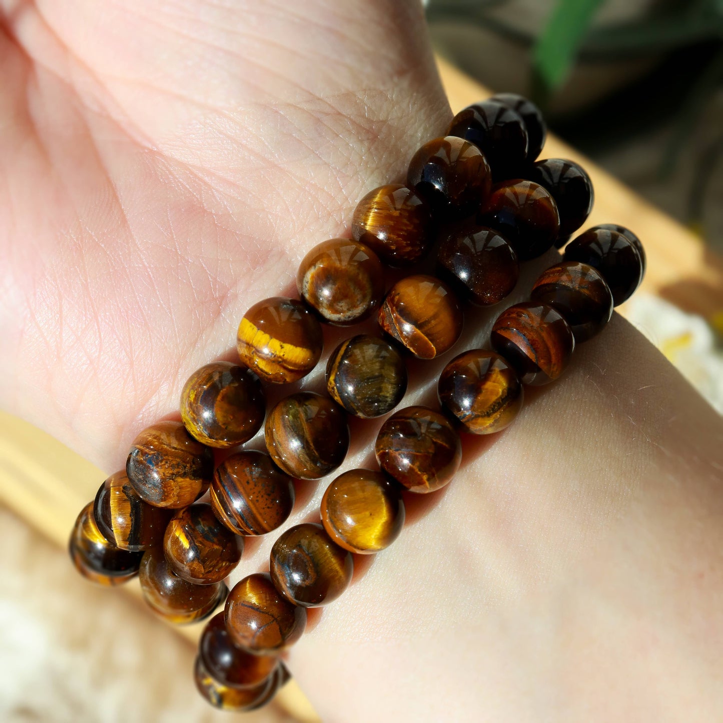Golden Tiger's Eye Round Beaded Bracelet