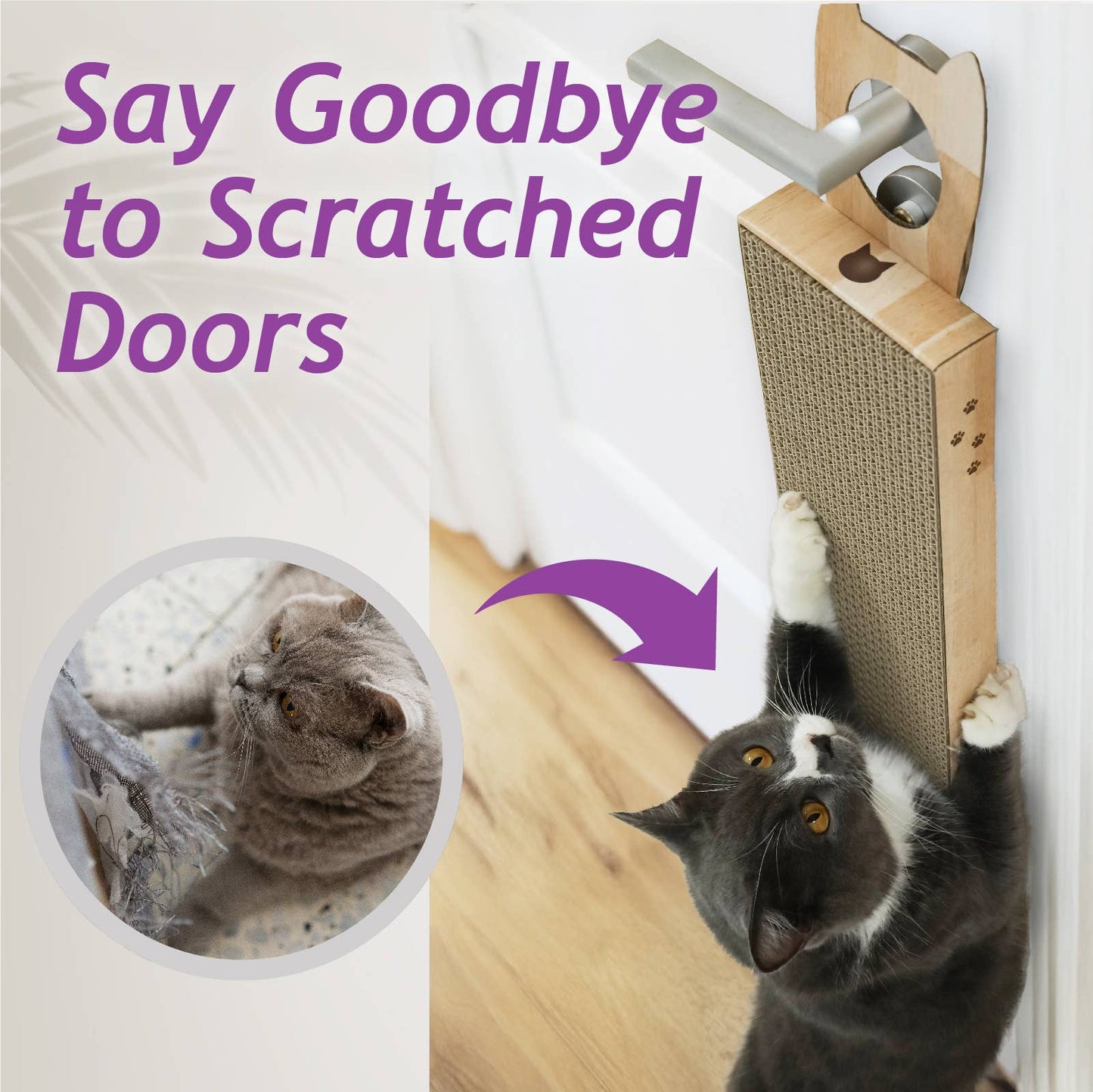 Hang & Scratch Doorknob Scratcher (Oak)