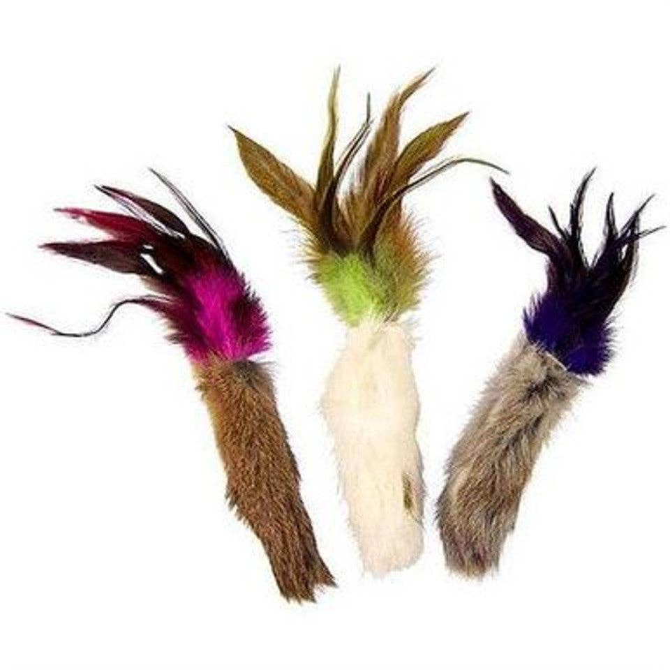 Go Cat Da Fur Thing — Rabbit Fur & Feather Cat Wand Toy