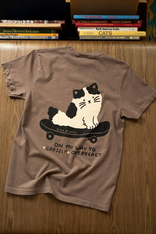 Overreact T-Shirt | Espresso | Graphic Cat Tee