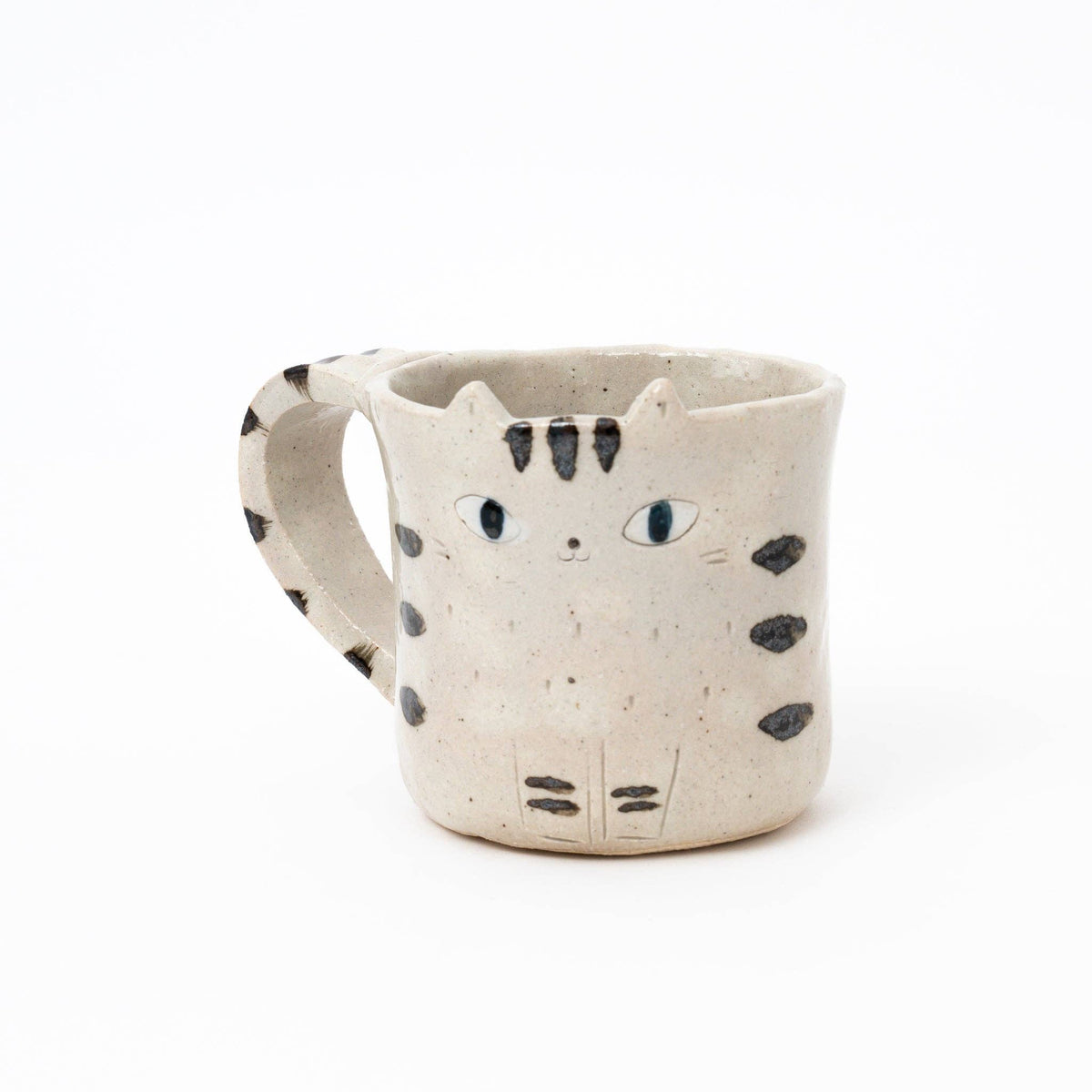 Handmade Cat Mug - Beige