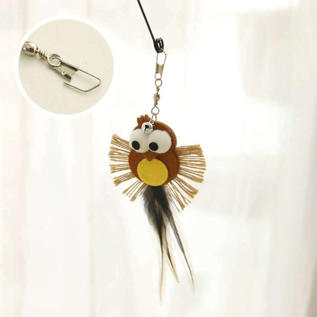 Moo – Owl & Bird Feather Wand Toy