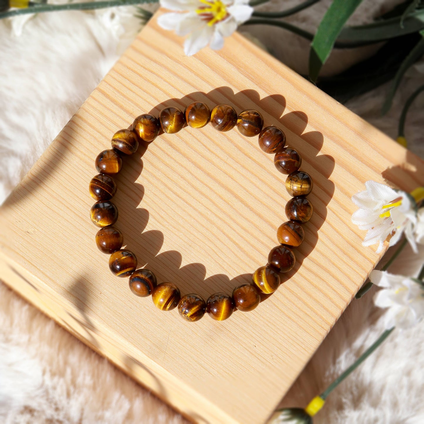 Golden Tiger's Eye Round Beaded Bracelet