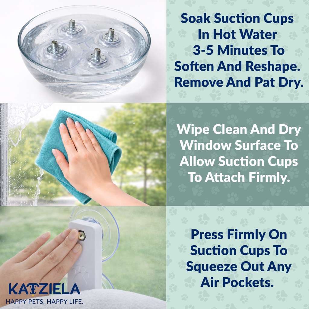Katziela CloudPerch Cat Window Perch with Memory Foam Bed