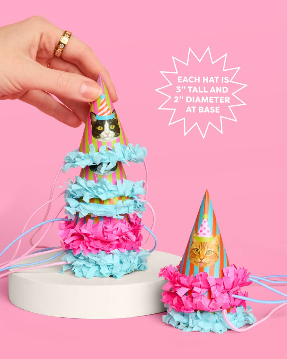Cat Mini Party Hats | cat party, kids birthday, kitty