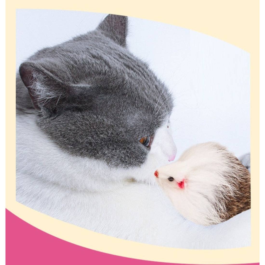 Moo - Faux Fur Mouse Cat Toy for Indoor Play