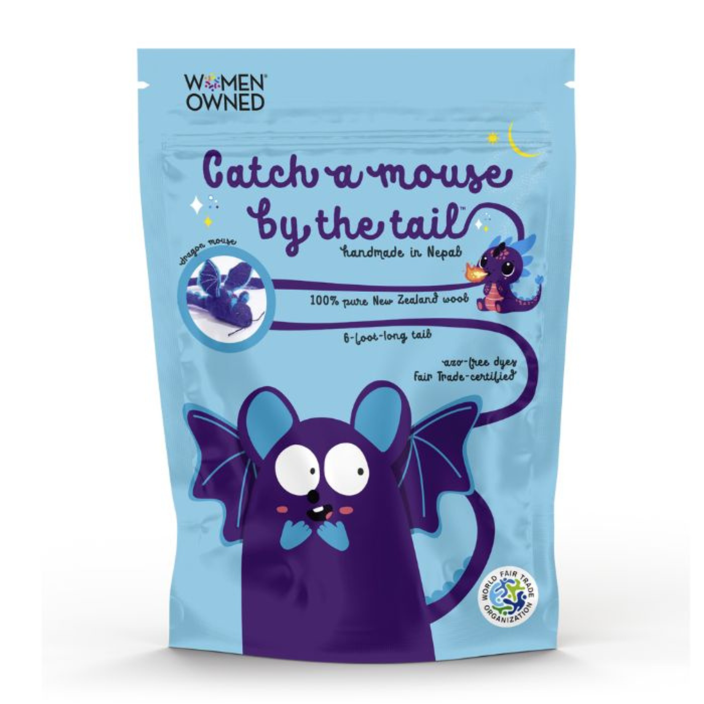 Wool Mouse Cat Toy with 6-Foot Tail