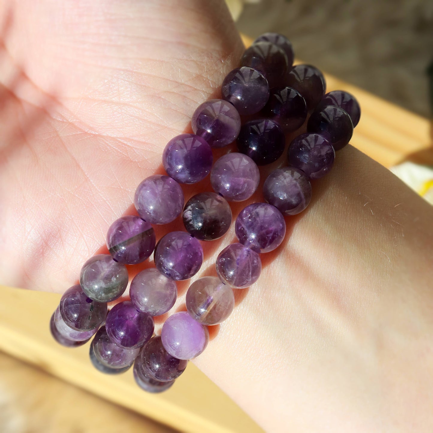 Amethyst Round Beaded Bracelet