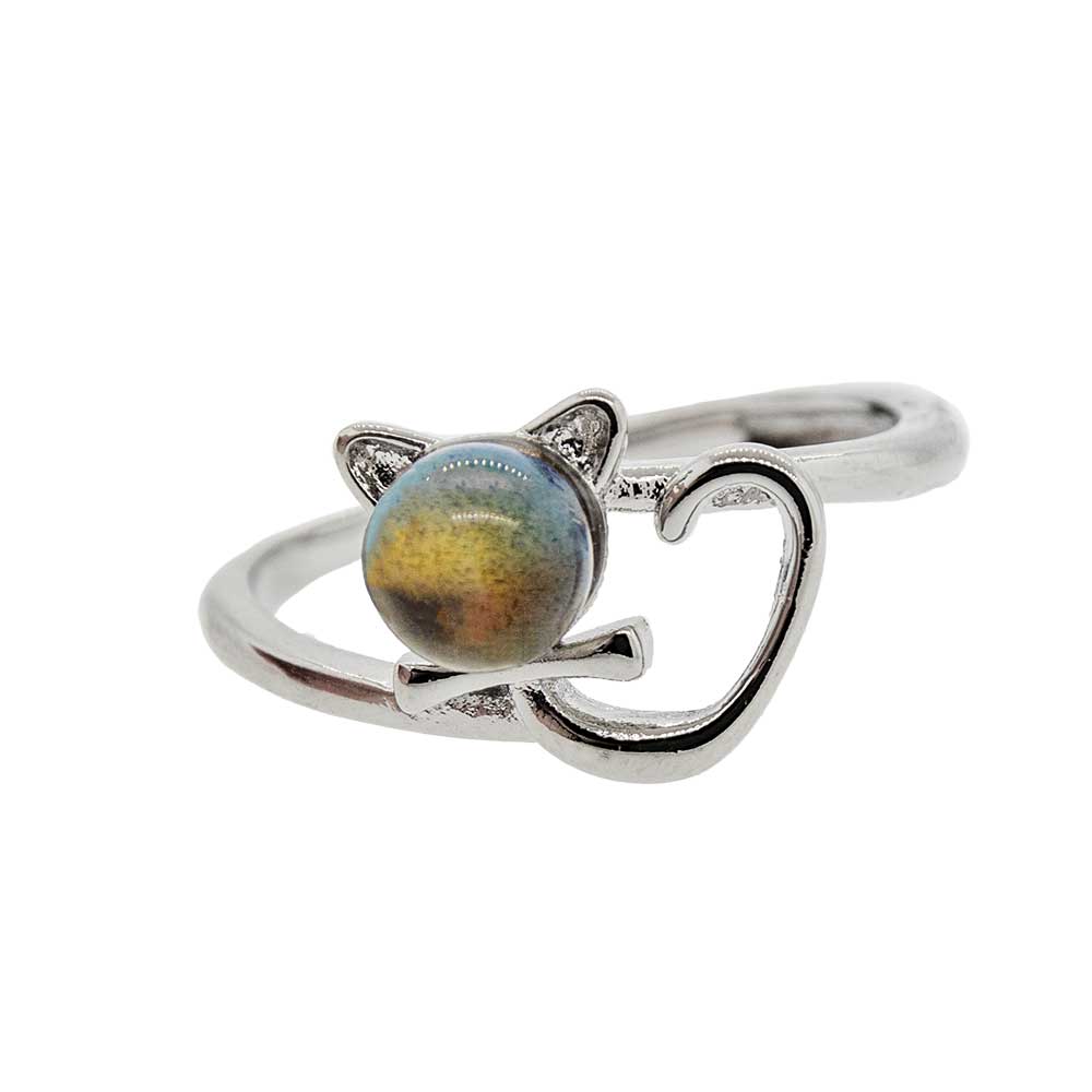 Kitty Cat Adjustable Gemstone Ring