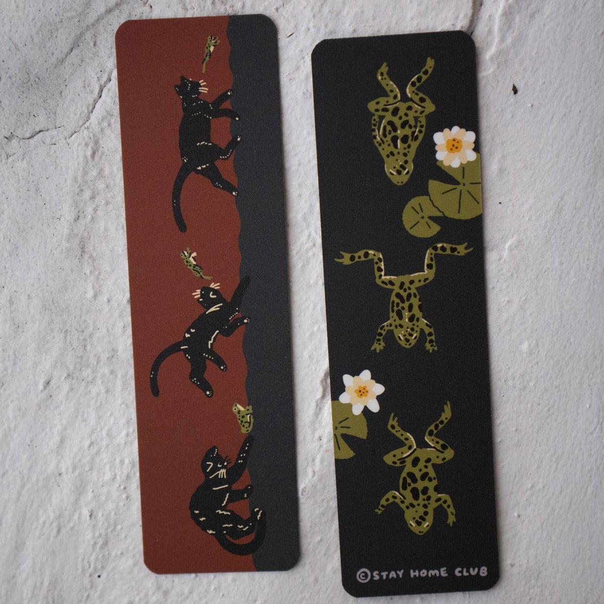 Frenemies (Cat & Frog) Bookmark | Double Sided Bookmark